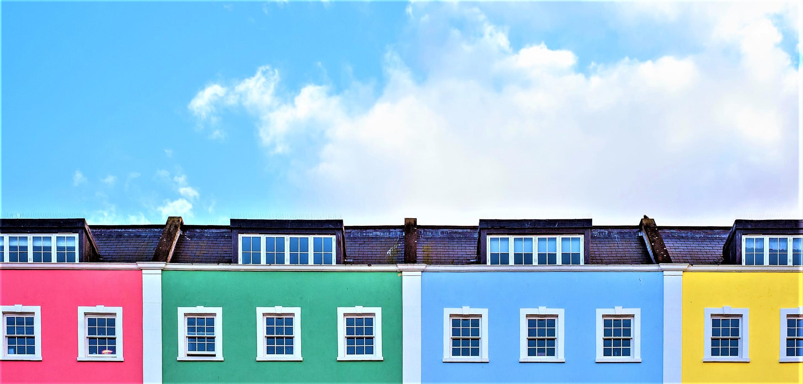 Coloured houses in Windmill Hill