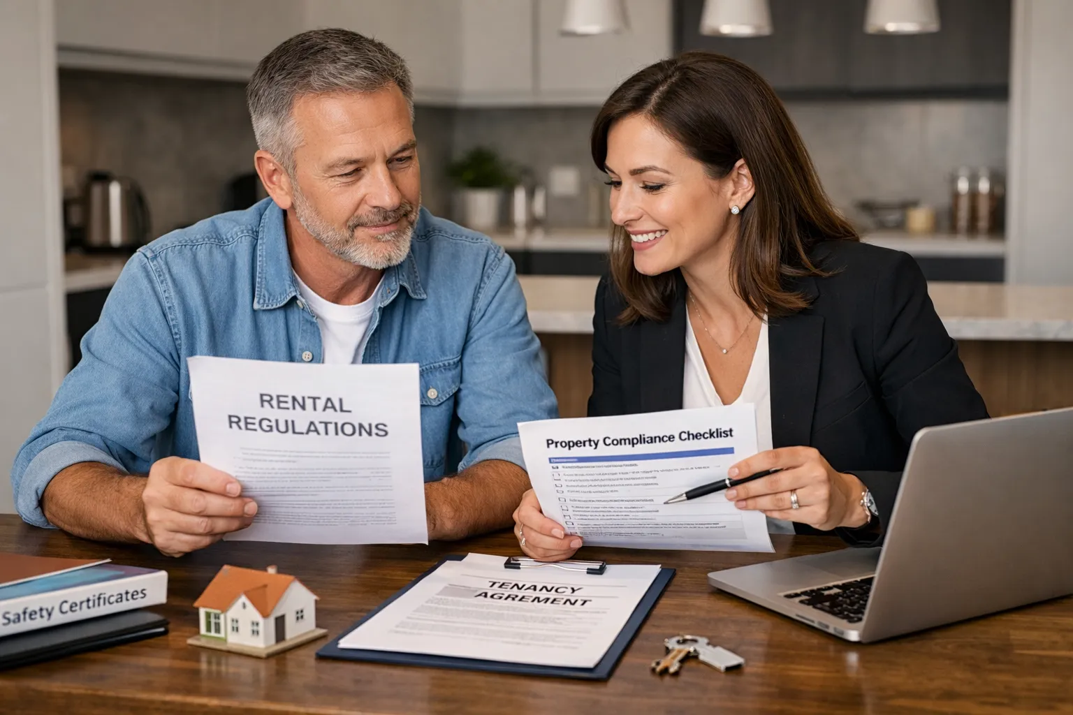 Landlord signing tenancy agreement in Potters Bar