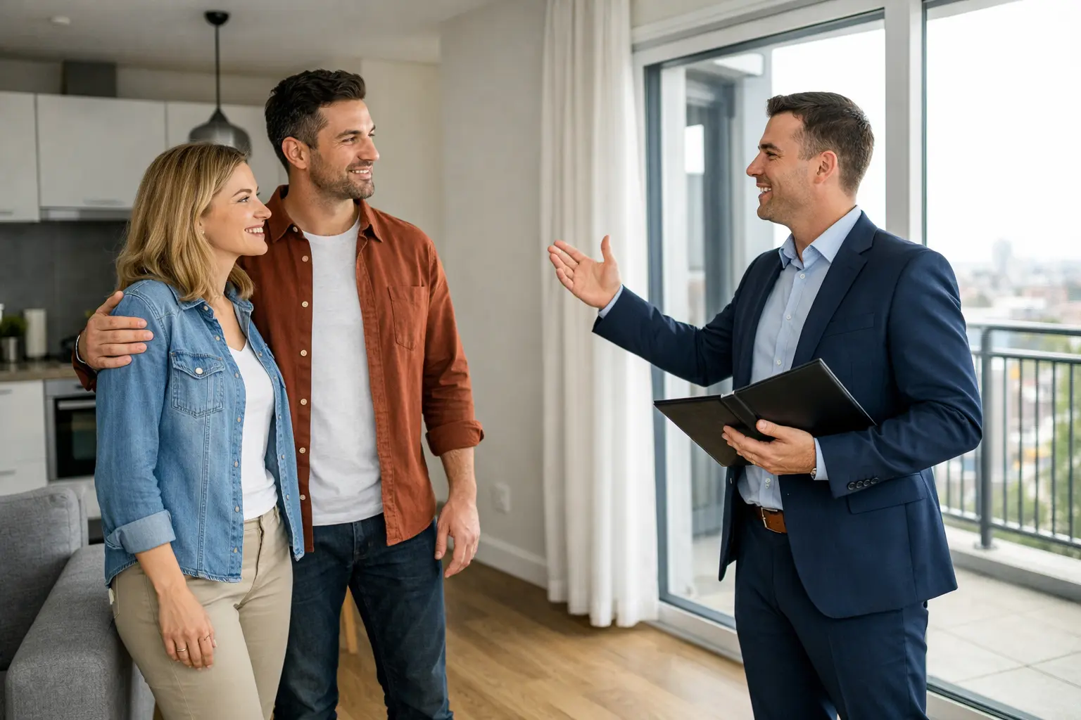 Tenant viewing rental property in Hatfield with letting agent
