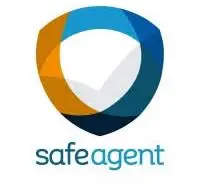 Safe Agent logo with blue and orange shield design