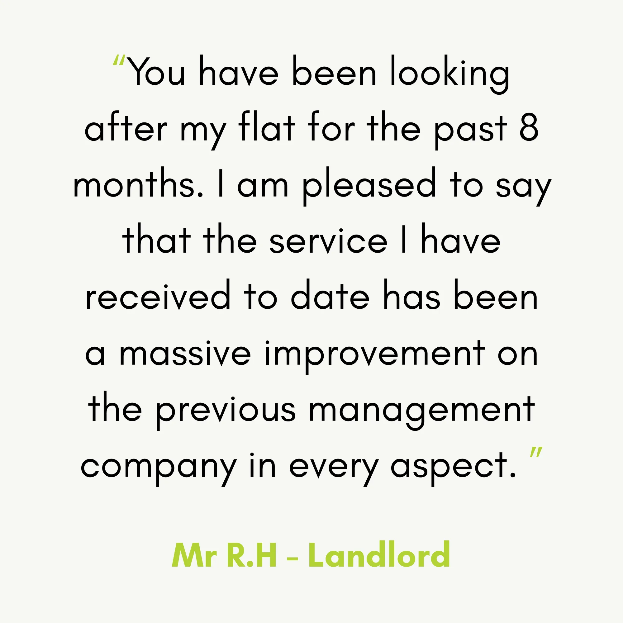 Quote from landlord who is very pleased they switched agent